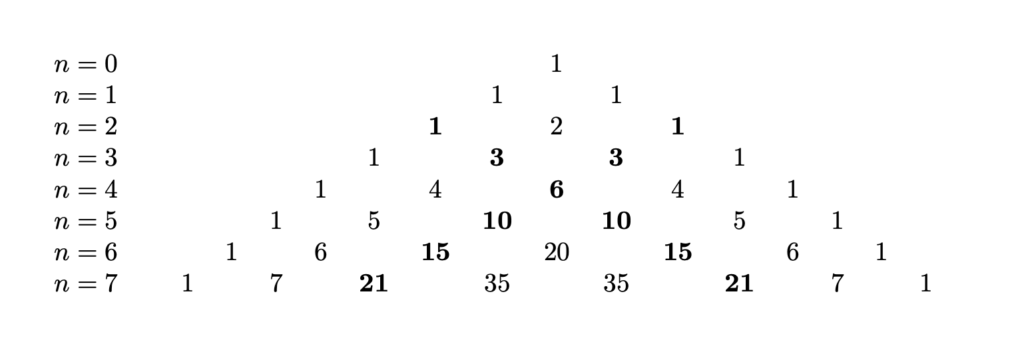 Numeri triangolari nel triangolo di Pascal